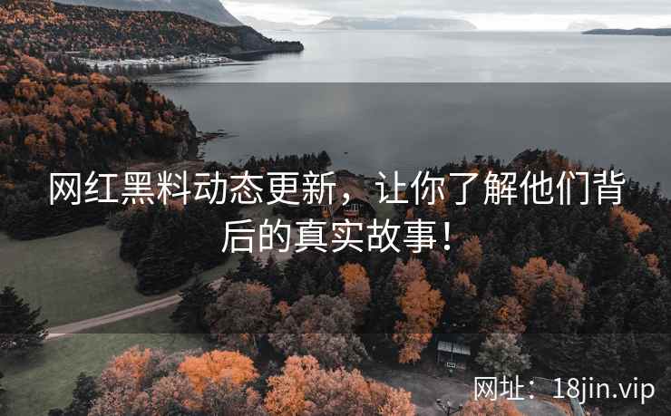 网红黑料动态更新，让你了解他们背后的真实故事！