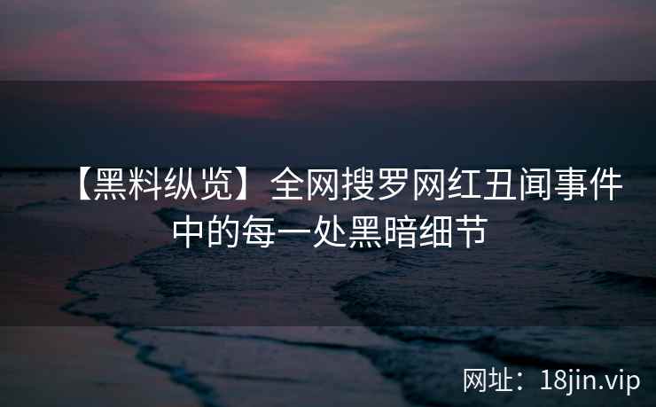 【黑料纵览】全网搜罗网红丑闻事件中的每一处黑暗细节